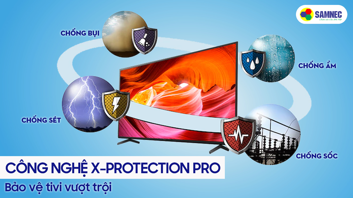 Tivi Sony có công nghệ X-protection Pro giúp tăng độ bền cho tivi