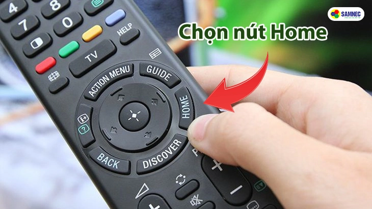 Chọn Home  và Cài đặt trên màn hình TV Sony