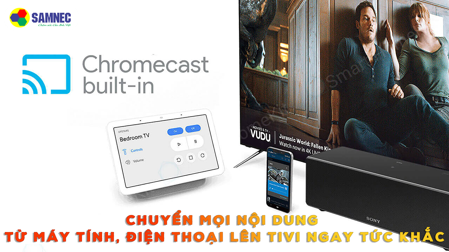 tính năng Chromecast built-in trên tivi Sony X75K