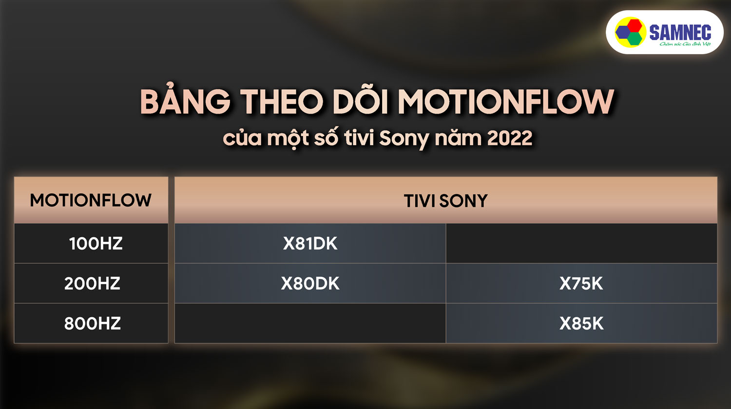 Bảng theo dõi Motionflow sony
