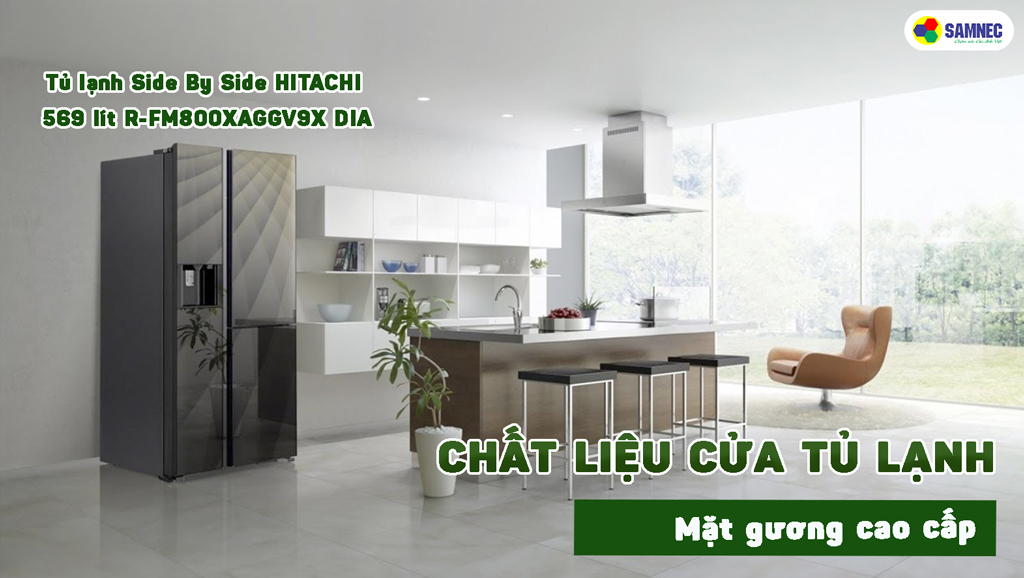 tủ lạnh mặt gương