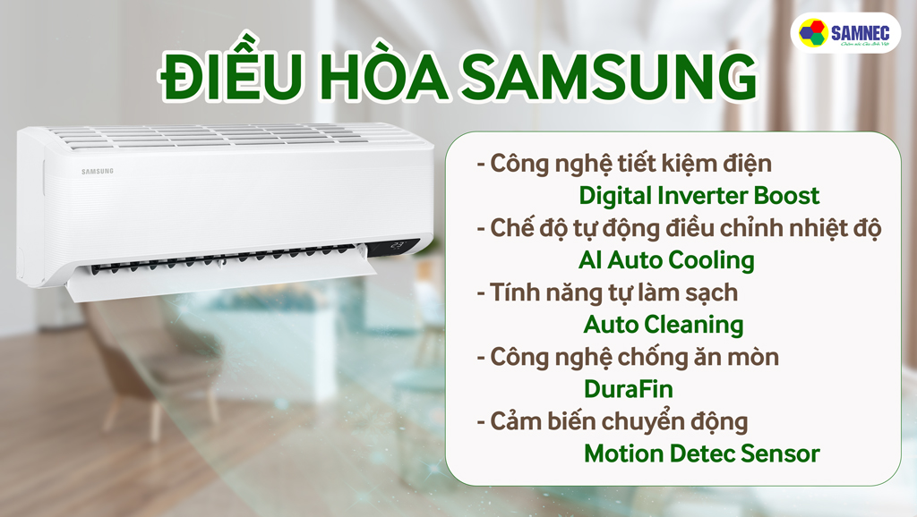 Điều hòa Samsung có công nghệ nổi bật gì