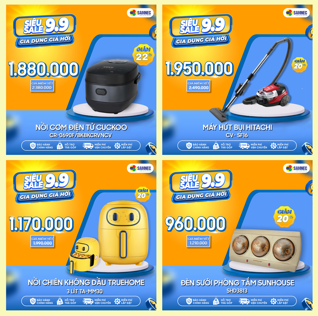 Khuyến mại siêu sale 9.9 gia dụng