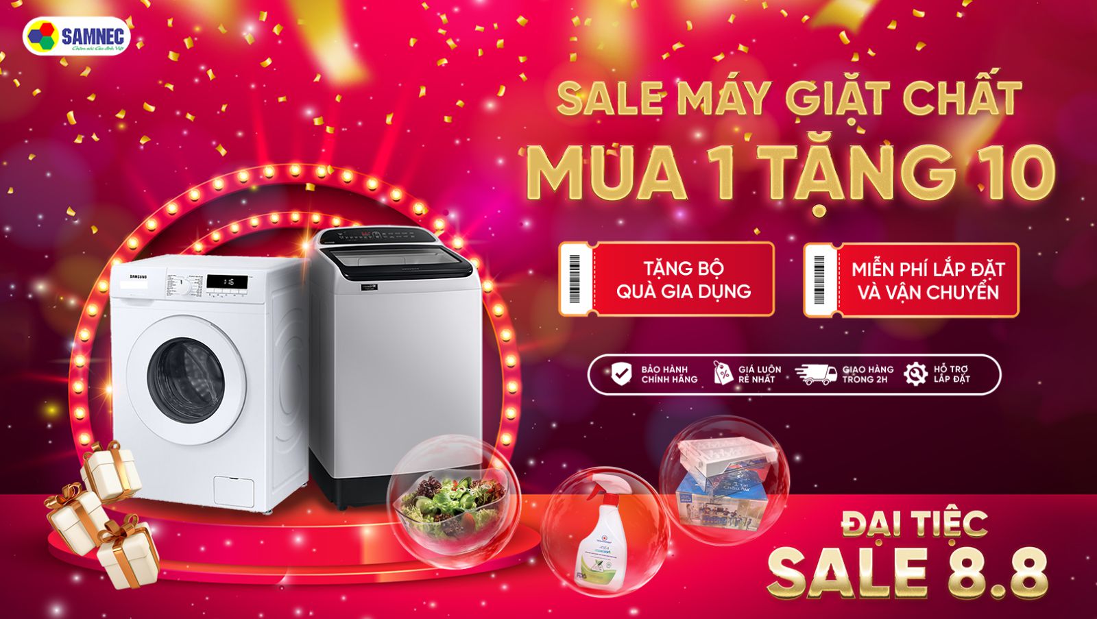 Đại tiệc sale máy giặt - mua 1 tặng 10