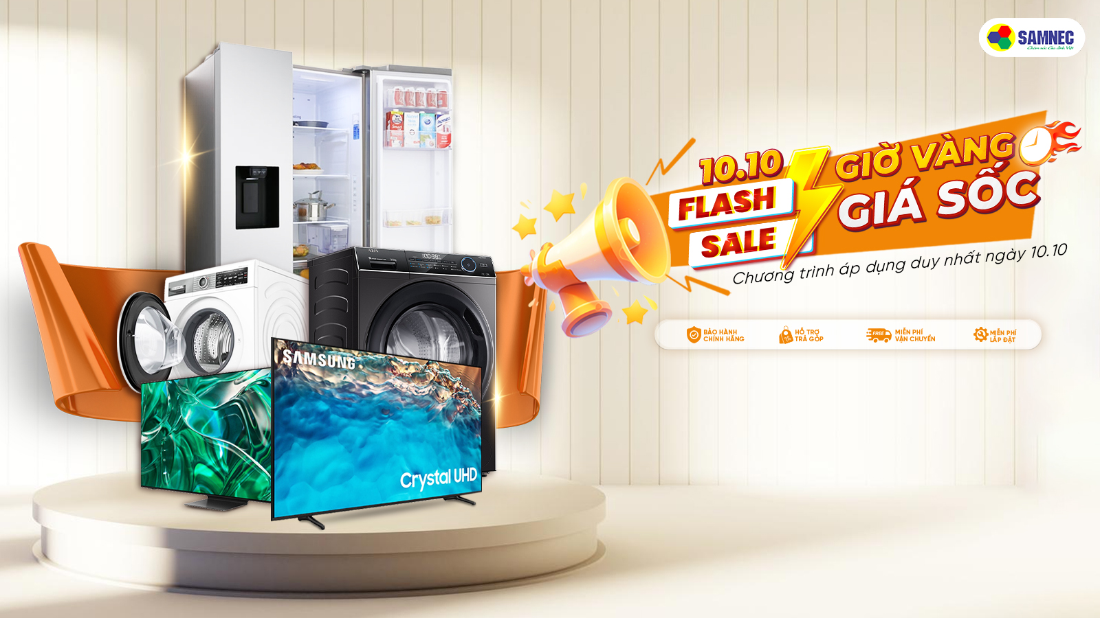 khuyến mại ngày đôi 10/10 tivi tủ lạnh máy giặt