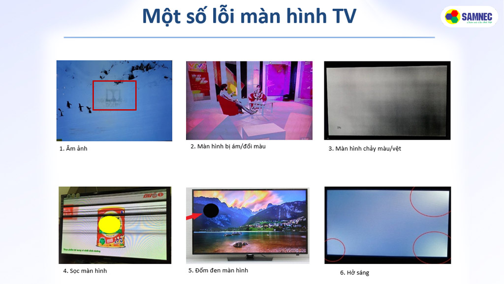 Một số lỗi trên màn hình có thể gặp phải