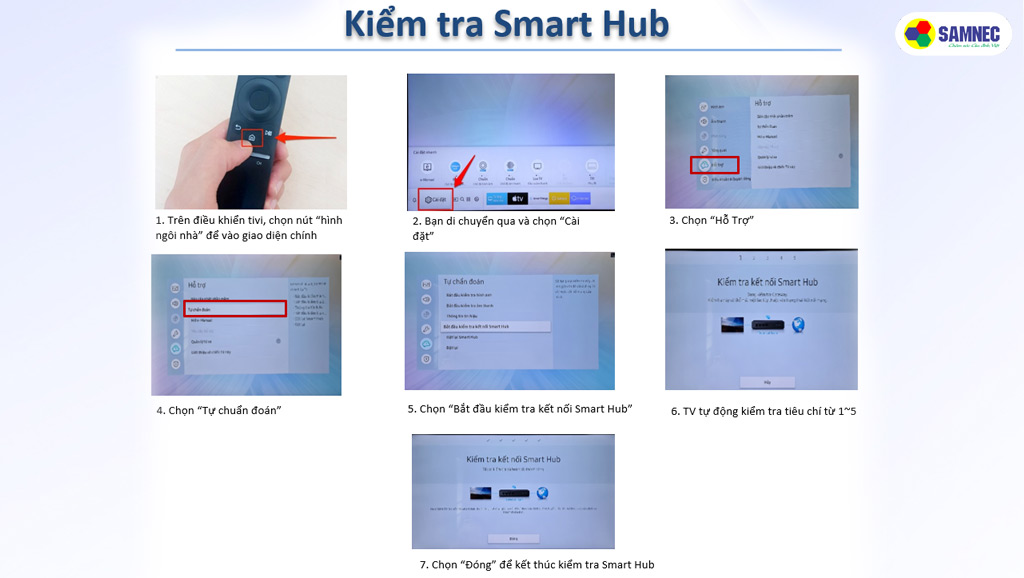 Kiểm tra âm thanh tivi Samsung qua Smart Hub