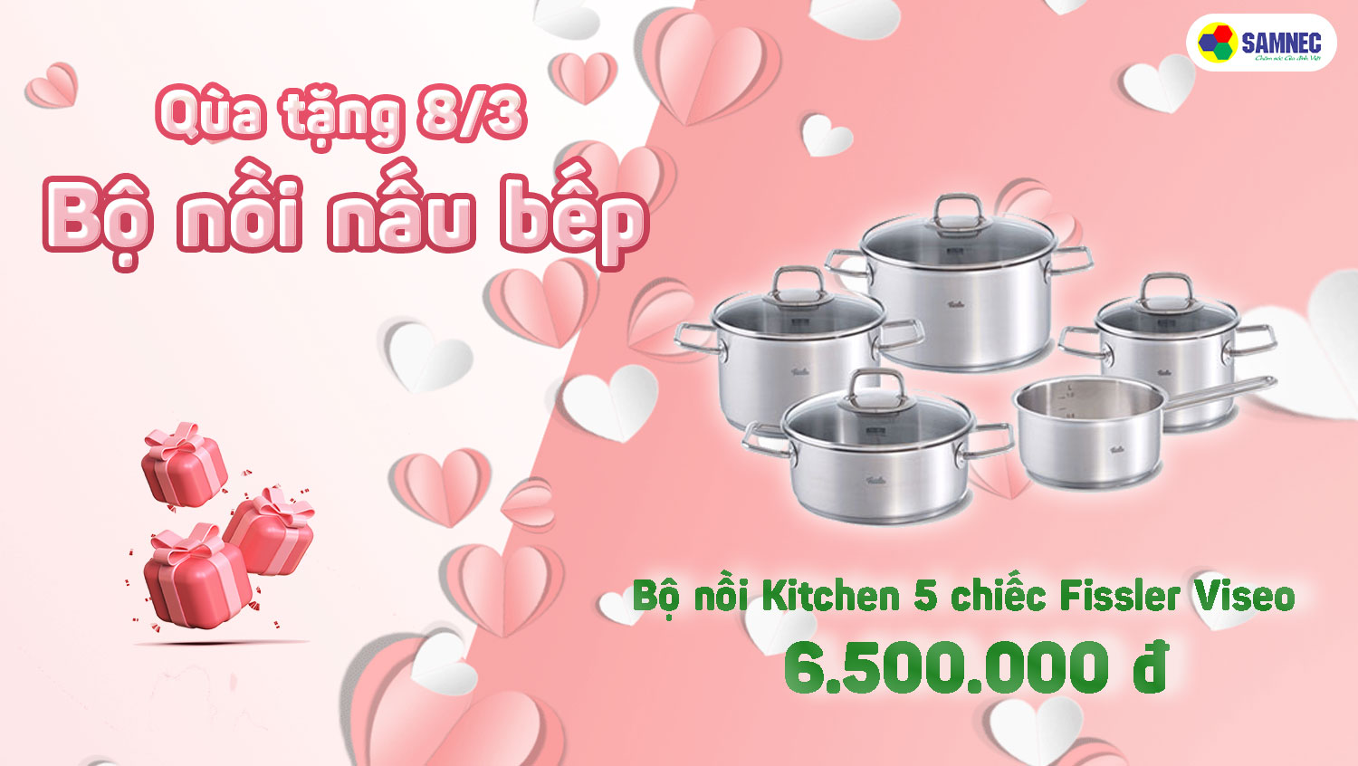 Khuyến mại 8/3 bộ nồi nấu bếp