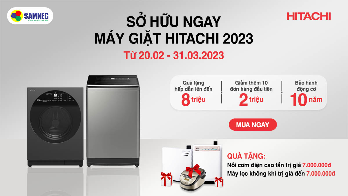 Chương trình khuyến mãi máy giặt hitachi