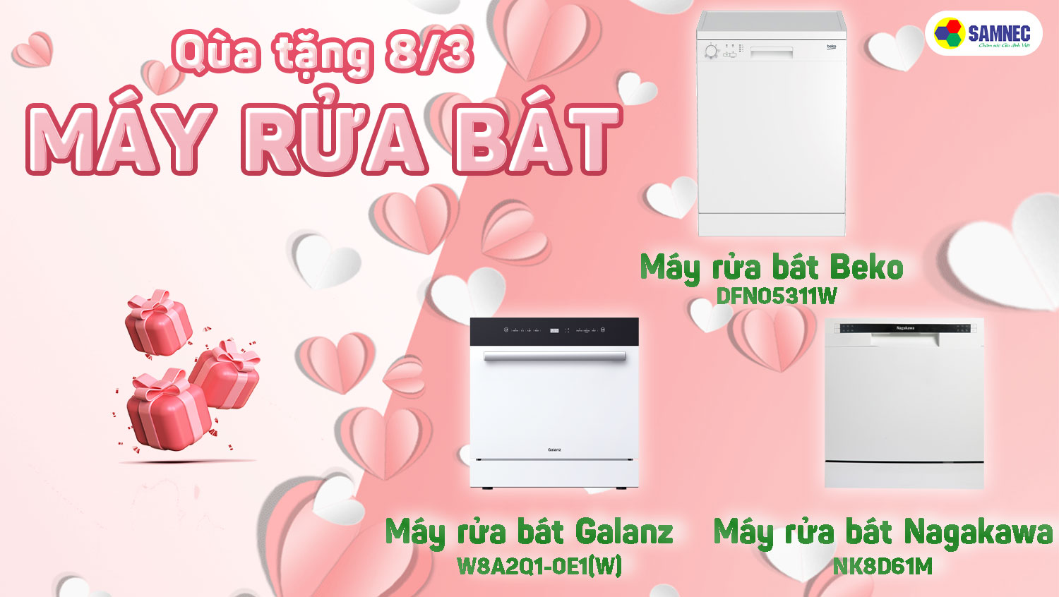 Khuyến mại 8/3 máy rửa bát