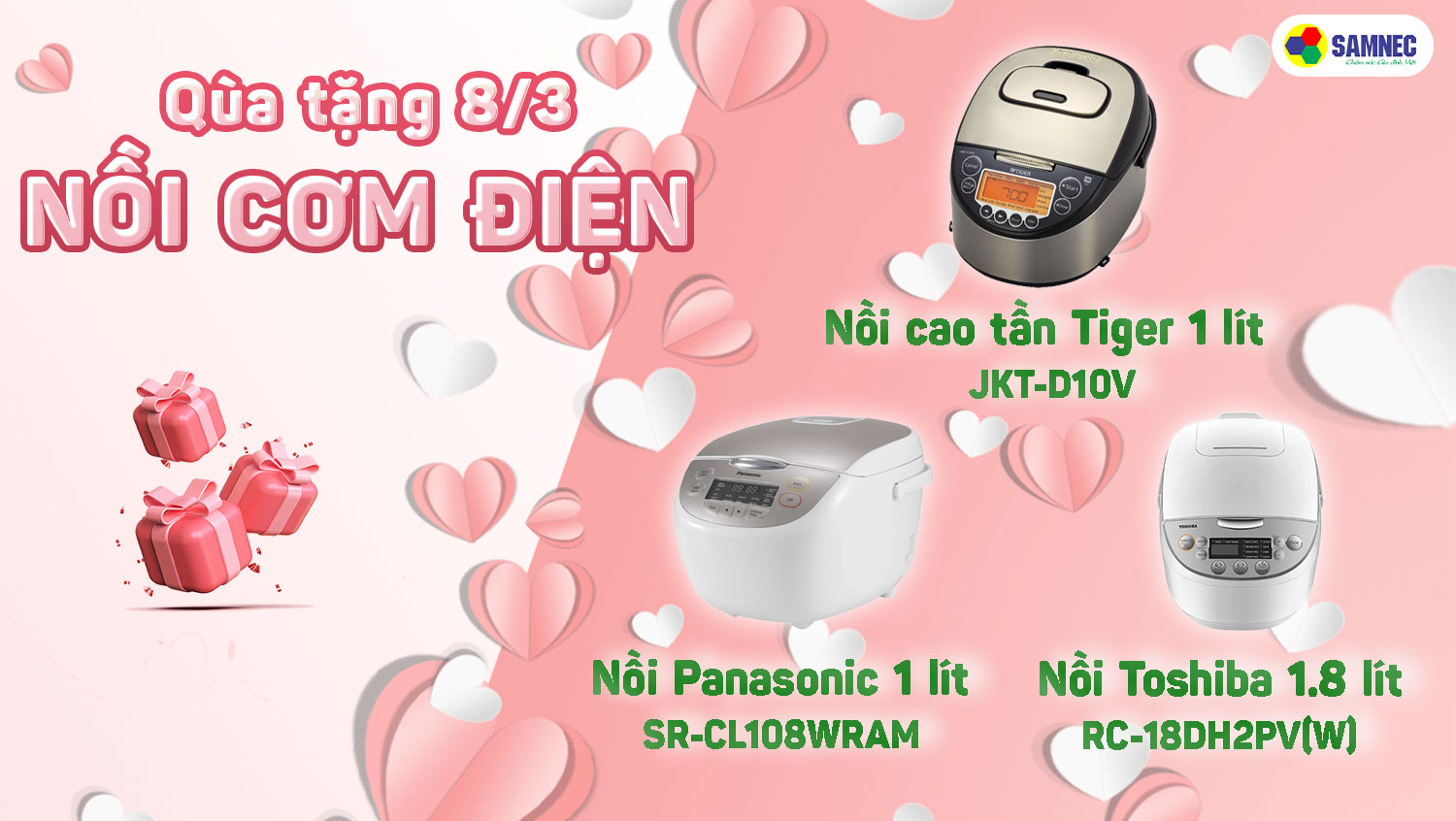 Khuyến mại 8/3 nồi cơm điện tử