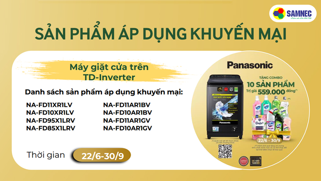 Combo quà tặng 10 món khi mua máy giặt Panasonic