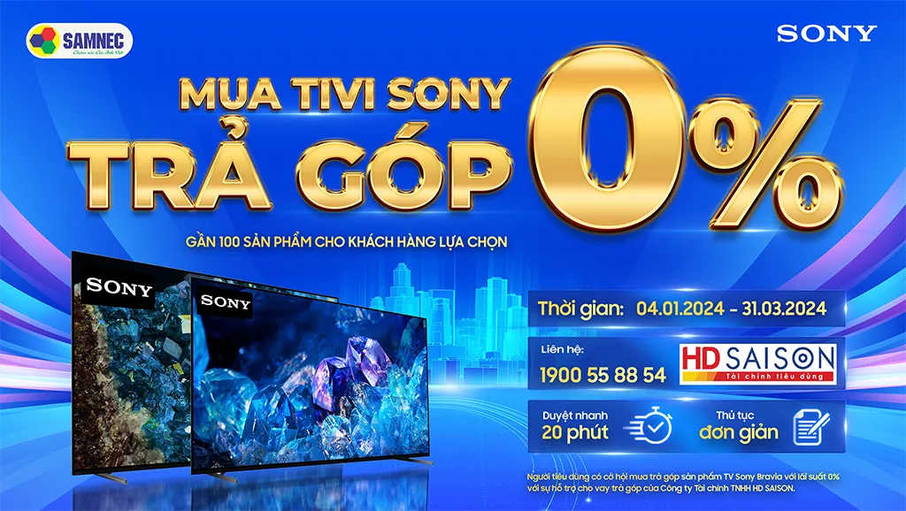 Mua tivi Sony trả góp 0%