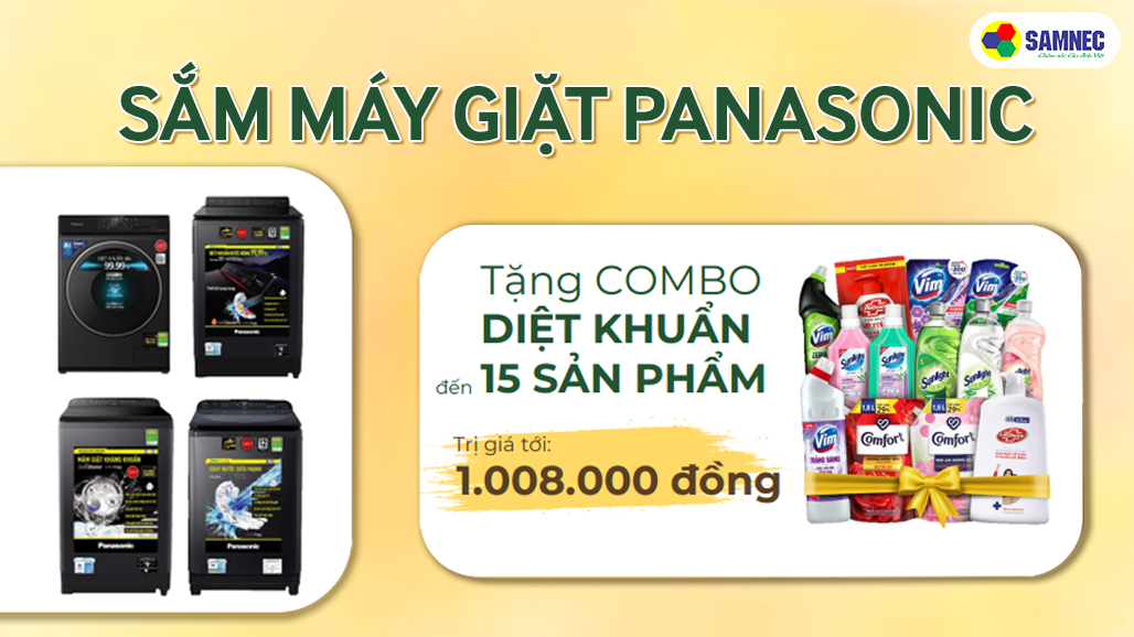 Mua máy giặt Panasonic nhận combo quà diệt khuẩn