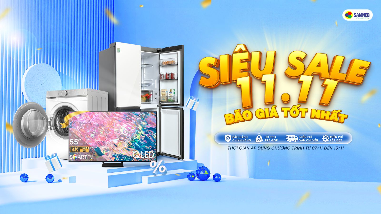 Khuyến mại ngày đôi 11/11 tivi sony, tivi samsung, tủ lạnh, máy giặt