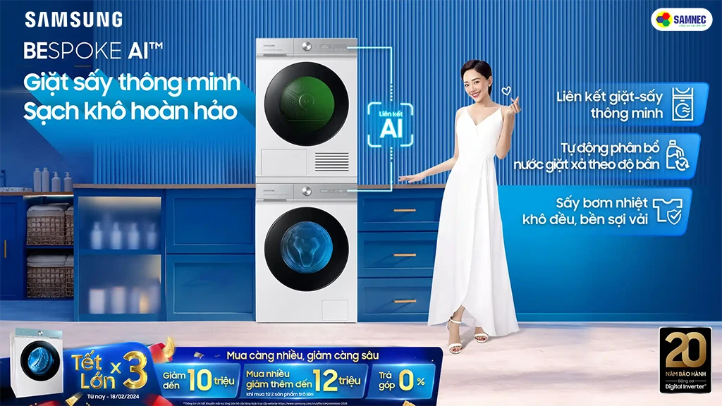 khuyến mãi điện lạnh samsung Tết lớn nhân 3, mua càng nhiều giảm càng sâu