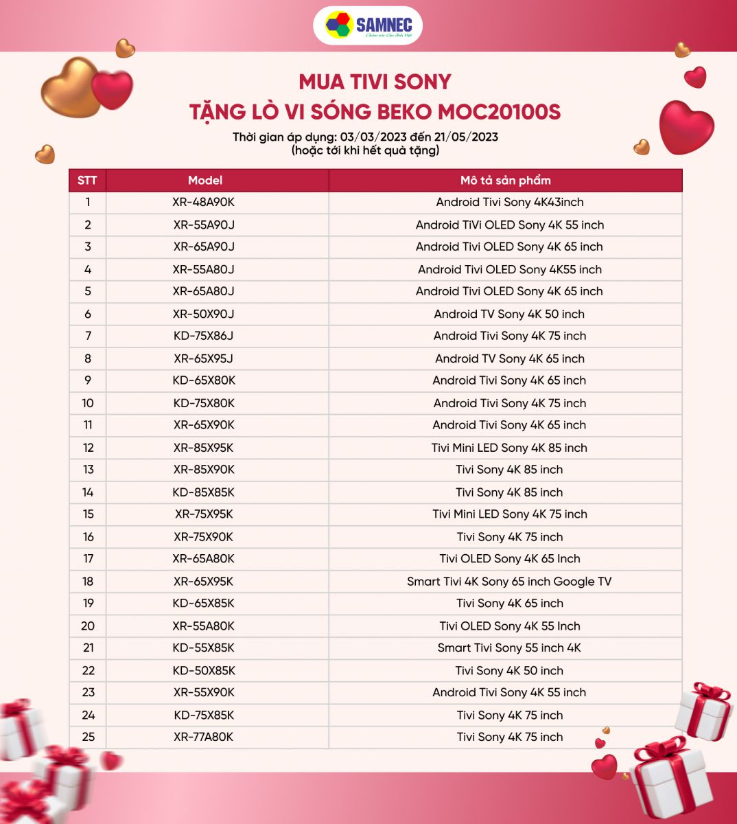 Mua tivi sony được nhận lò vi sóng beko