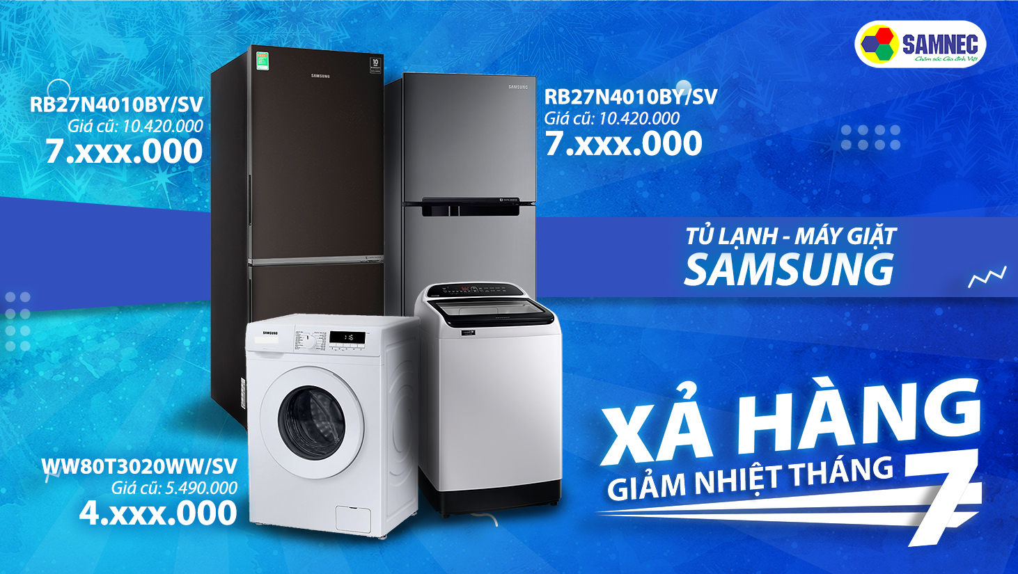 Tivi và tủ lạnh Samsung giảm giá tháng 7 tại samnec