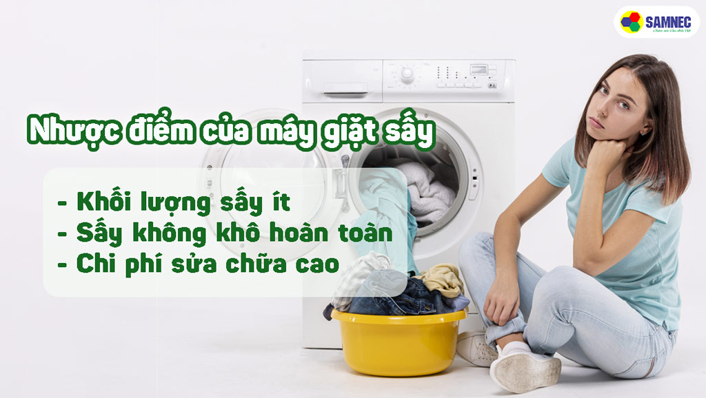Nhược điểm của máy giặt tích hợp sấy