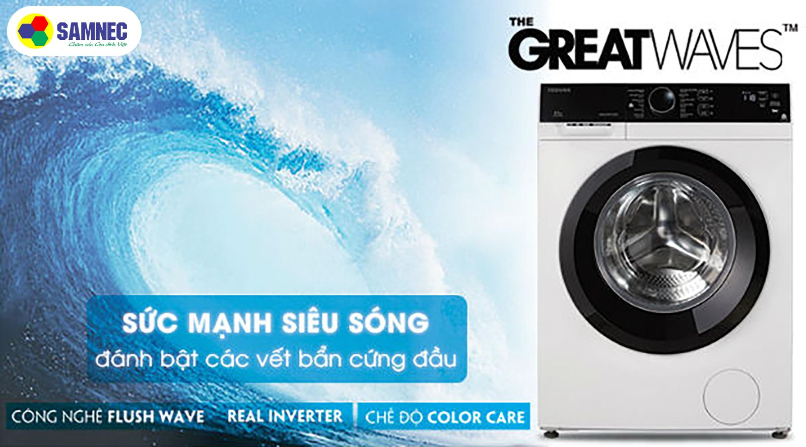 Máy giặt Toshiba có công nghệ giặt Great Waves