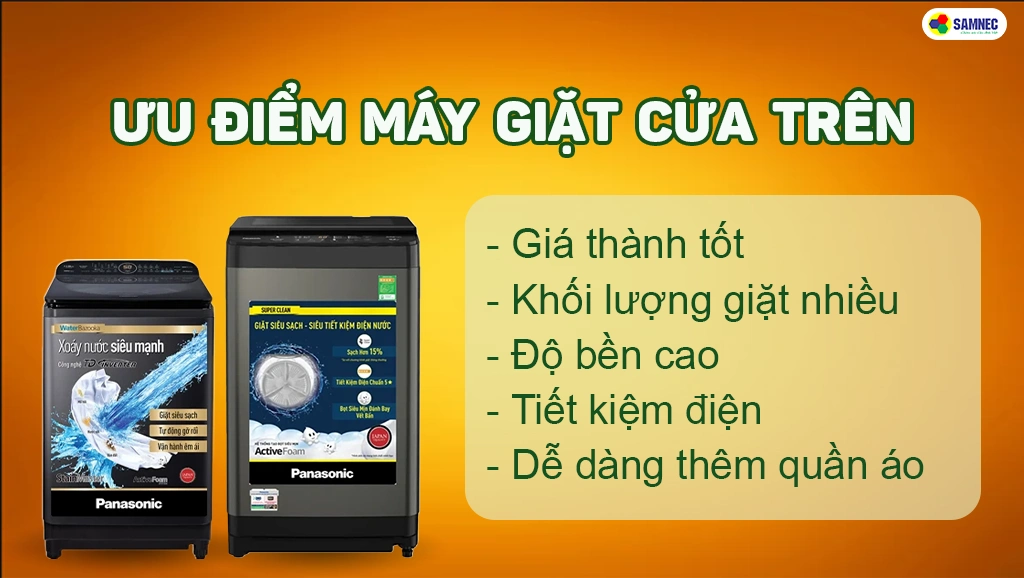 Ưu điểm của máy giặt cửa trên