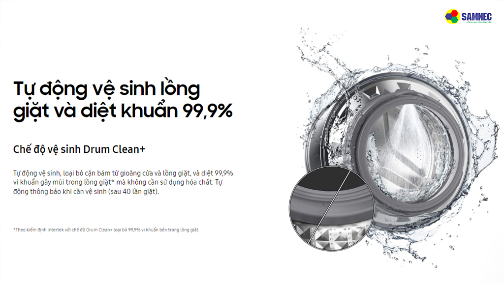 Chế độ tự vệ sinh lồng giặt trên máy giặt sấy Samsung