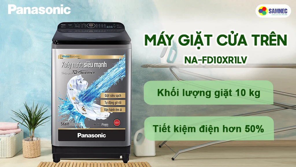 Máy giặt cửa trên Panasonic 10.5 Kg NA-FD10XR1LV