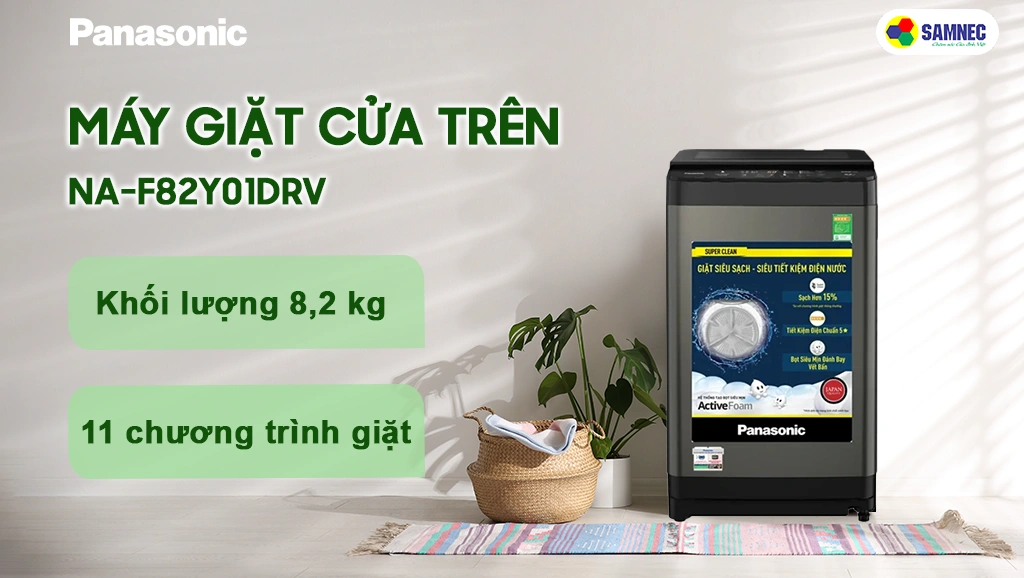 Máy giặt cửa trên Panasonic 8,2 kg NA-F82Y01DRV