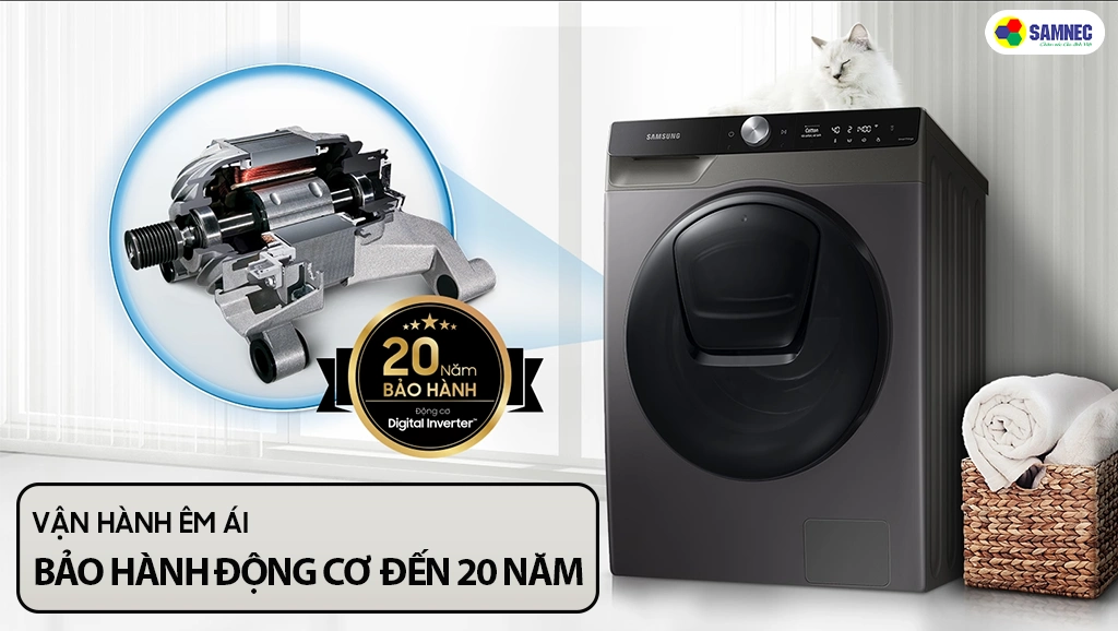 máy giặt cửa ngang Samsung bảo hành động cơ 20 năm