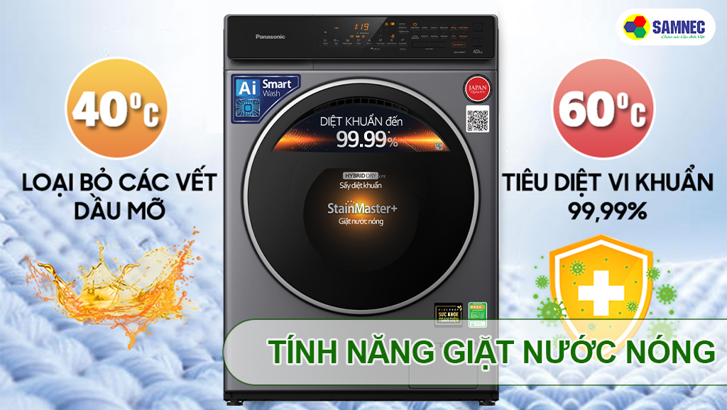Máy giặt có tính năng giặt nước nóng