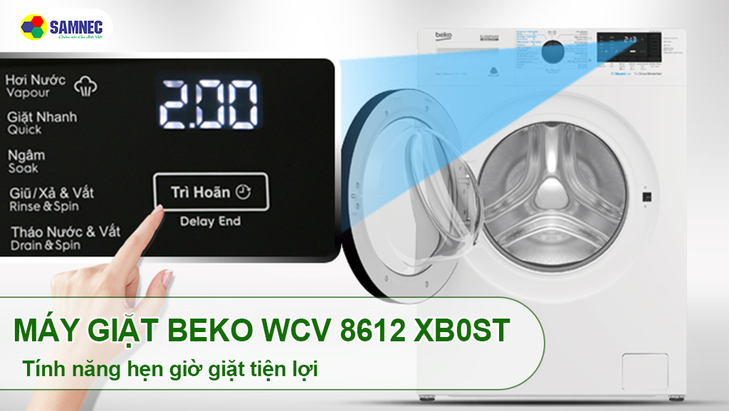 máy giặt Beko có tính năng hẹn giờ giặt xong