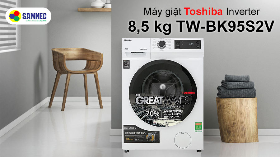 máy giặt Toshiba 8,5 kg Inverter TW-BK95S2V(WK)