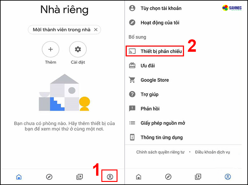 kết nối điện thoại với tivi xiaomi Sử dụng Chromecast qua ứng dụng Google Home