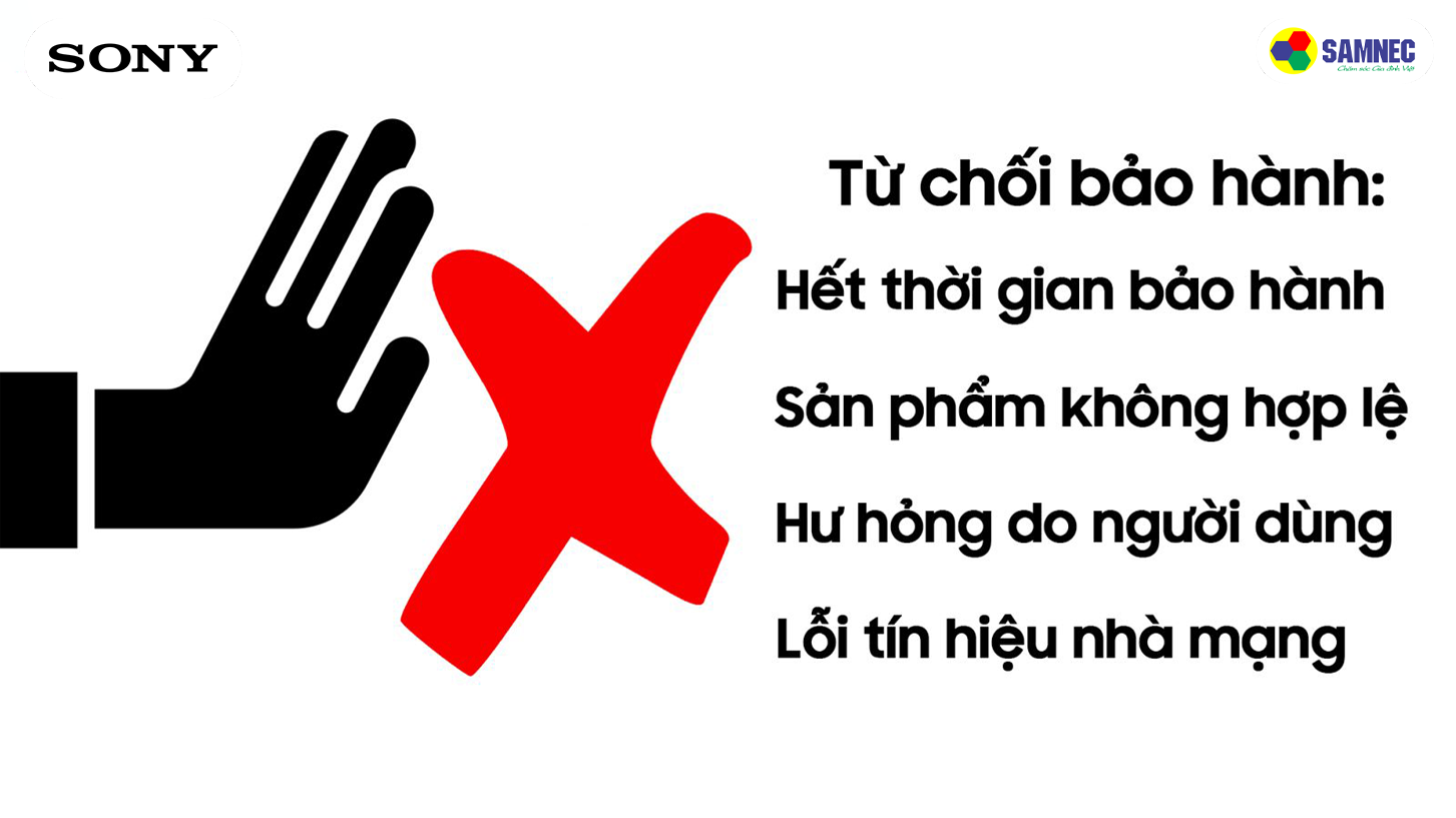các trường hợp tivi sony bị từ chối bảo hành