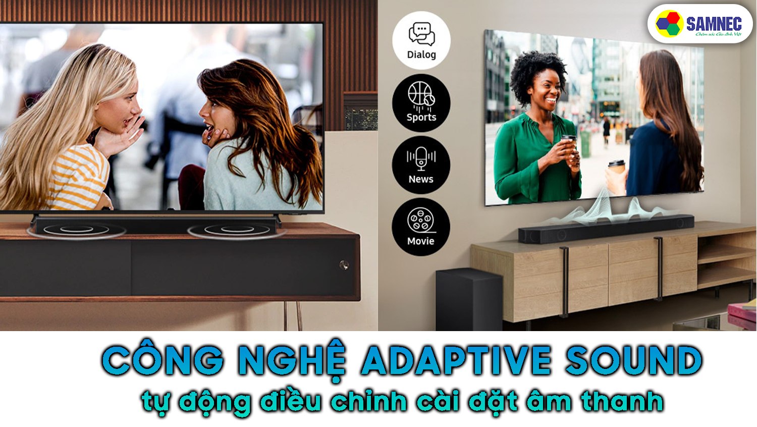 Công nghệ Adaptive sound trên tivi Samsung AU8000