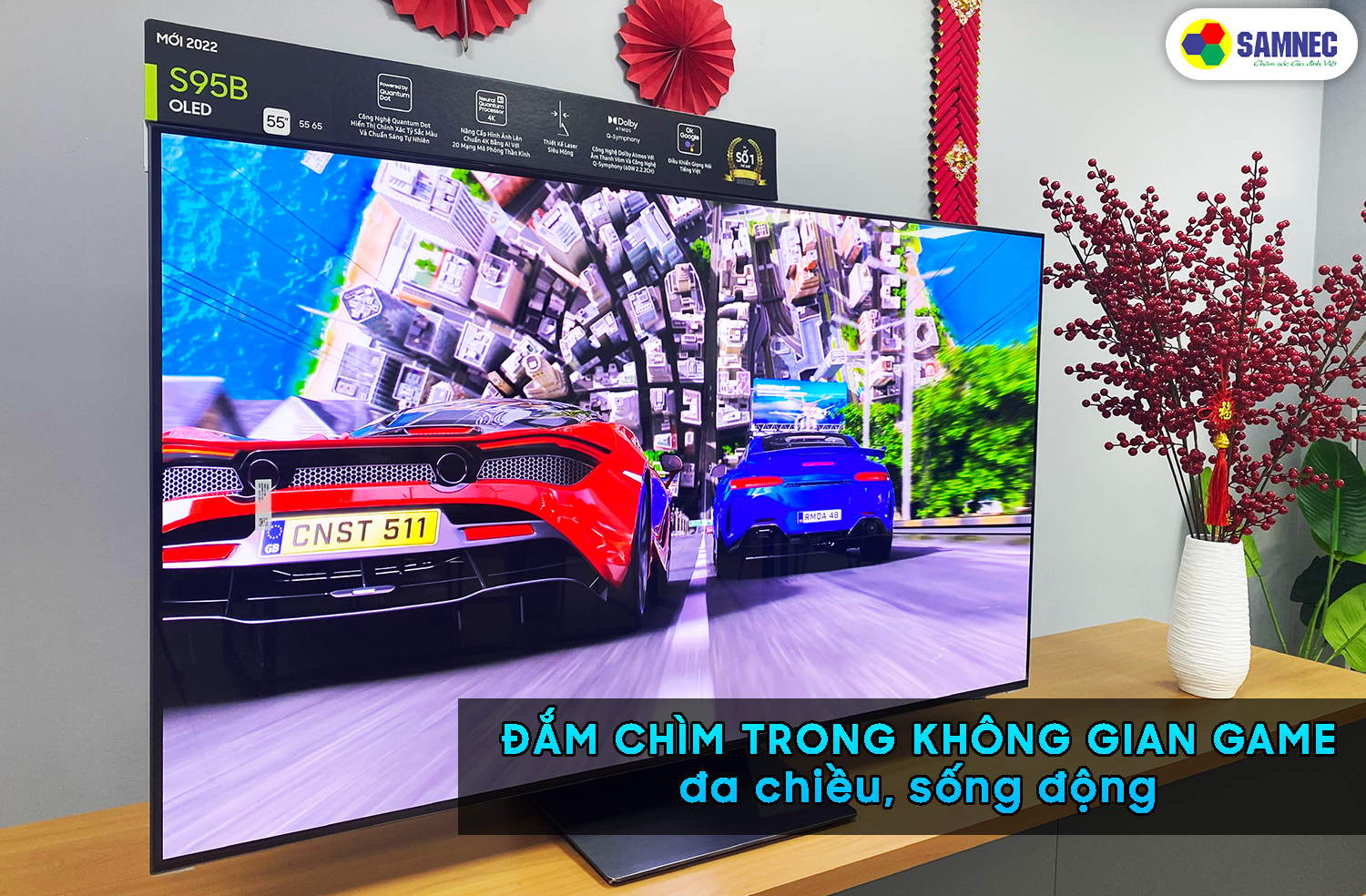 Chơi game mượt mà trên tivi Samsung S95B