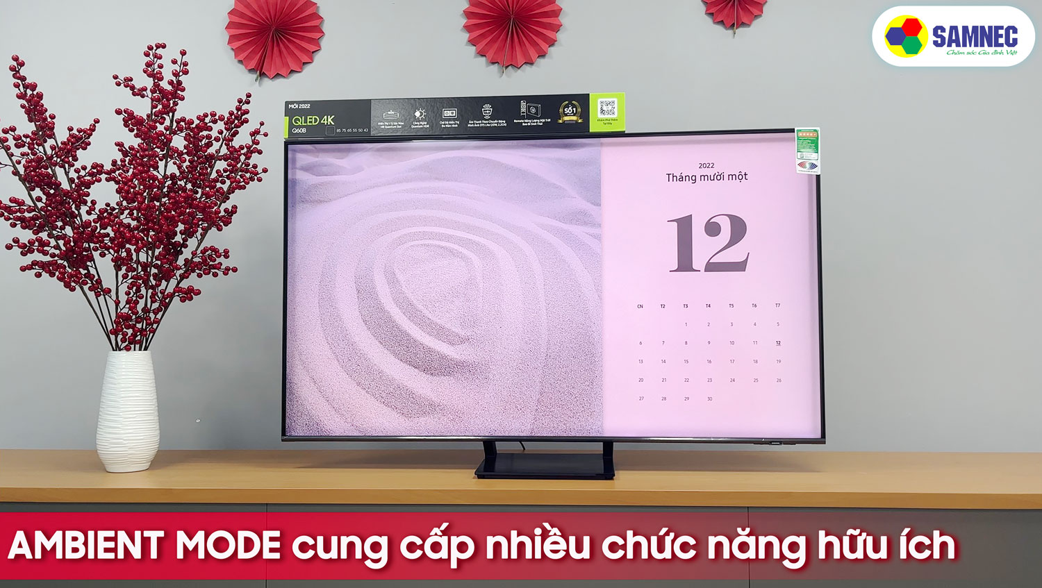 Ambient Mode là một tính năng tuyệt vời trên Smart tivi Samsung giúp bạn thay đổi hình nền và trang trí không gian phòng khách của bạn. Xem ngay hình ảnh để biết cách kích hoạt và sử dụng tính năng này bạn nhé!
