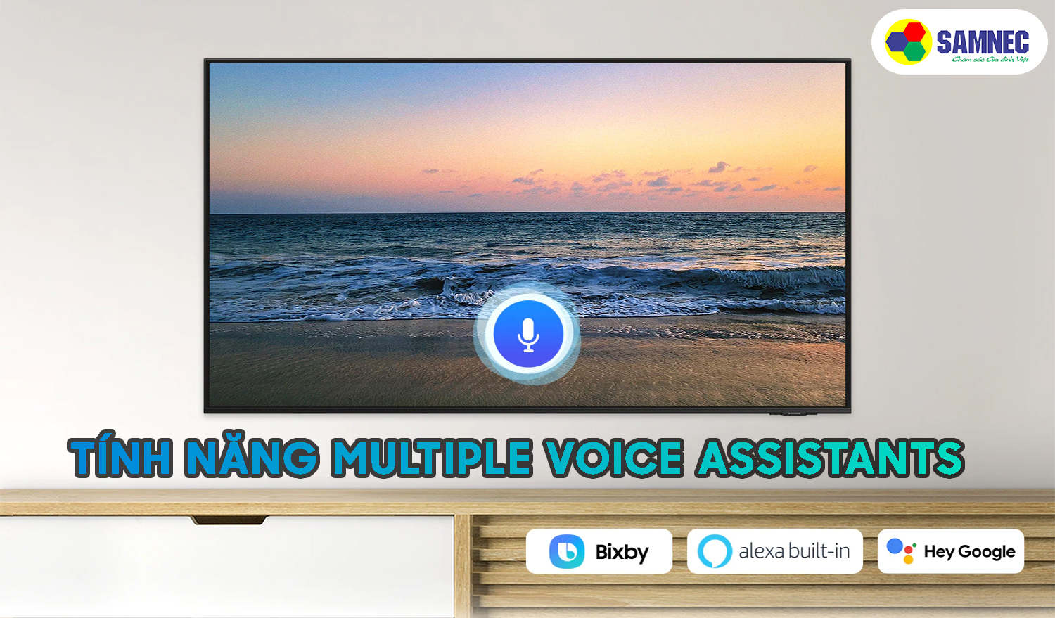 Tính năng Multiple Voice Assistants trên tivi Samsung AU8000