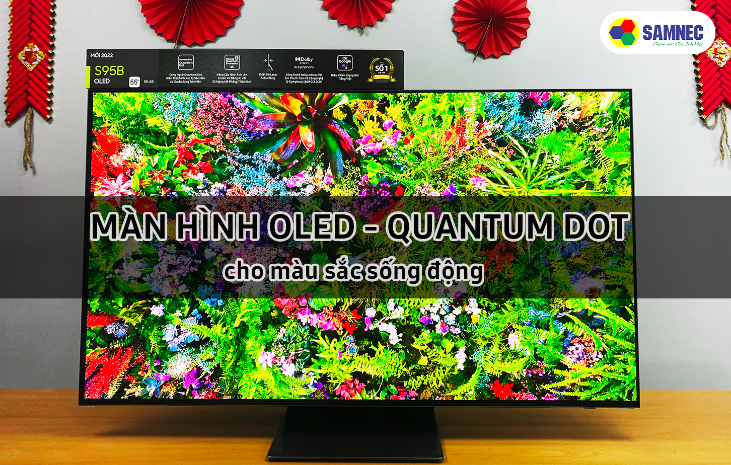Màn hình Oled với chấm lượng tử trên tivi Samsung S95B