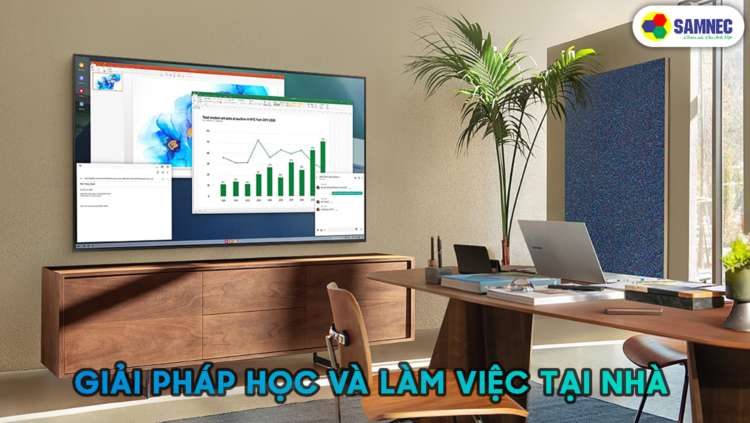 Giải pháp học và làm việc tại nhà trên tivi Samsung AU7002