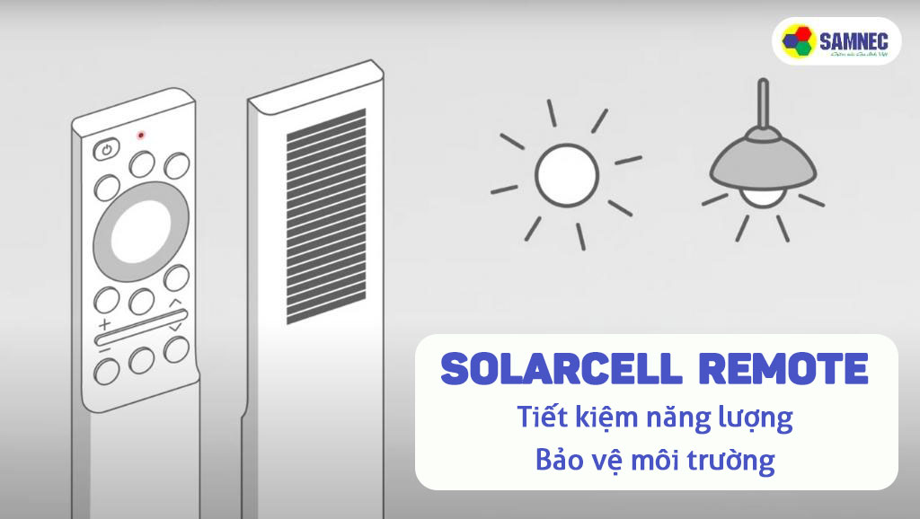 Điều khiển năng lượng mặt trời trên tivi samsung 55 inch Cu8500