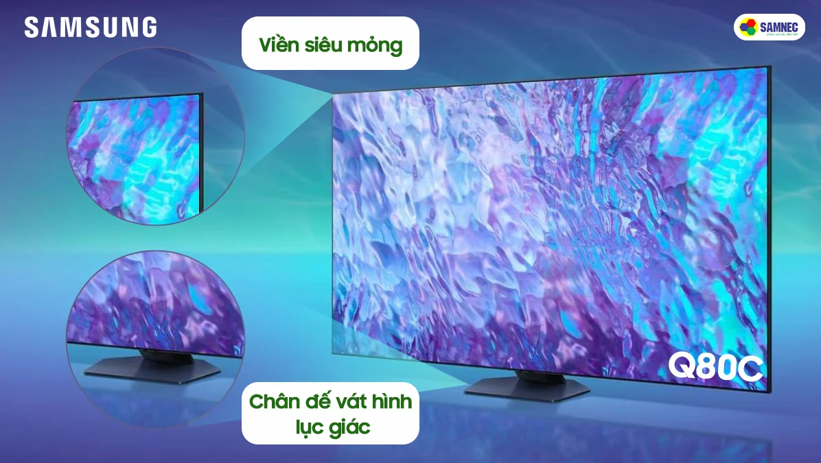 Thiết kế tivi Samsung 55 inch Q80C