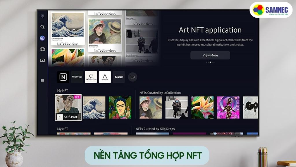 Vũ trụ NFC trên tivi 55 inch Samsung cho bạn xem nghệ thuật thoải mái
