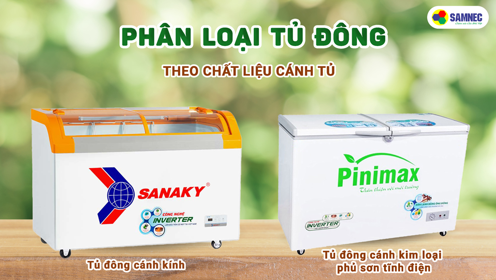 Phân loại tủ đông theo chất liệu cánh tủ đông