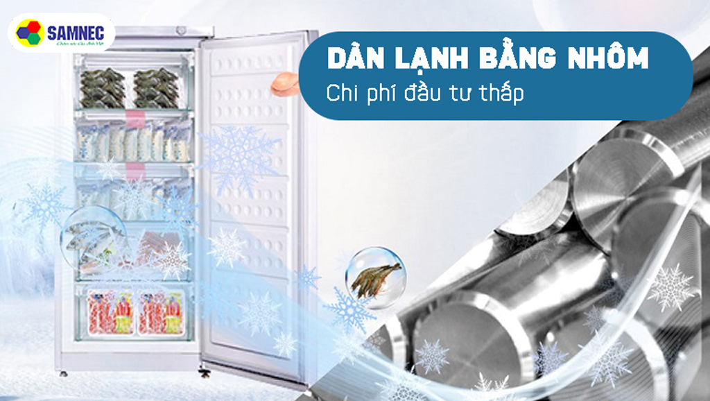 Tủ đông chất liệu dàn nhôm