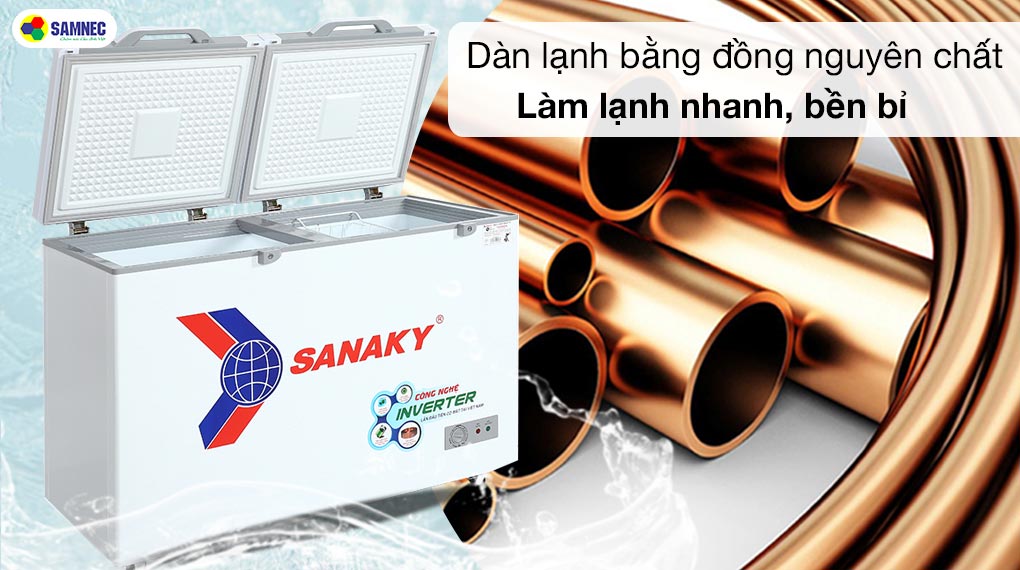 Tủ đông 1 ngăn inverter Sanaky VH3699A3 trang bị dàn đồng