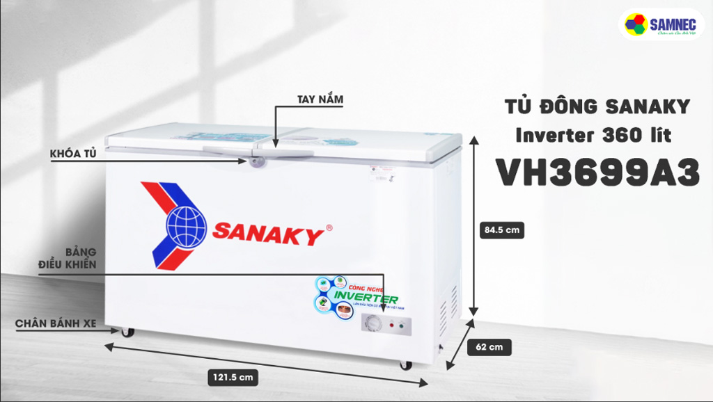 tủ đông 1 ngăn Sanaky Inverter VH3699A3