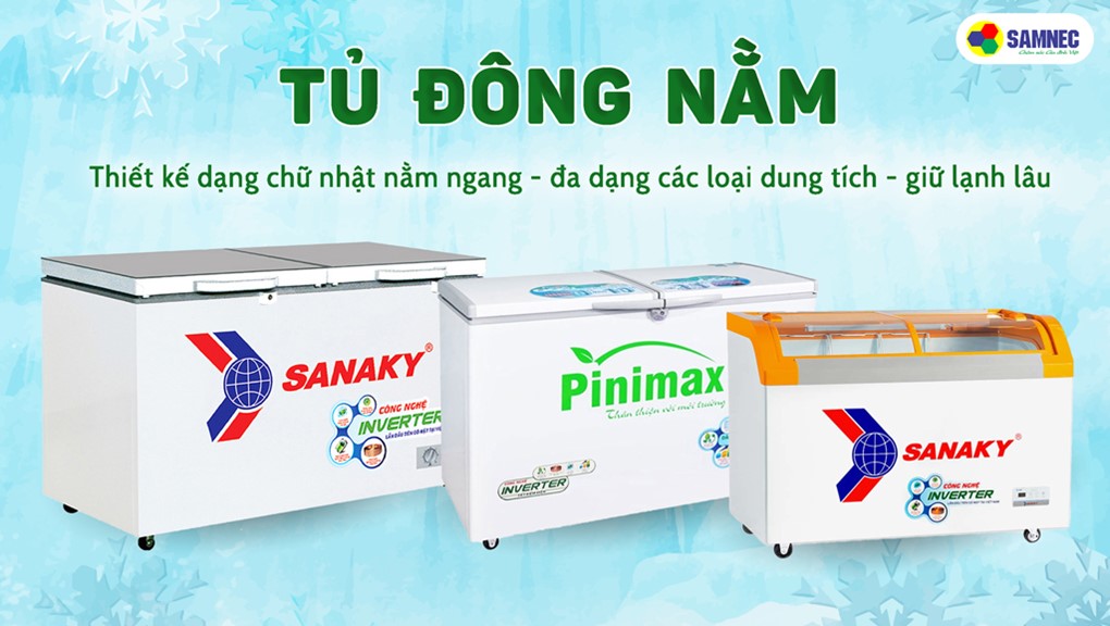 Phân loại tủ đông, tủ đông dáng nằm