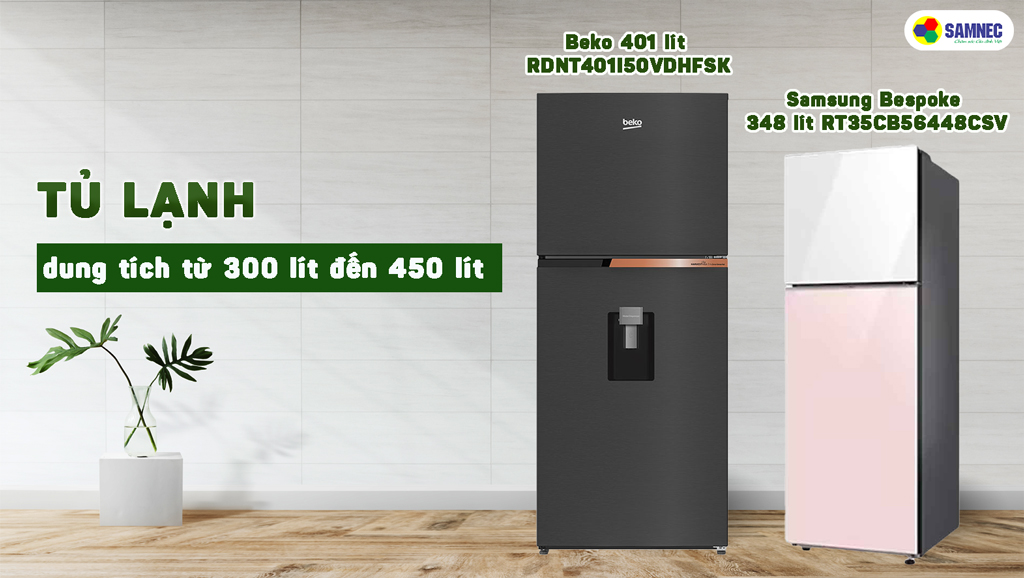 tủ lạnh có dung tích từ 300 lít đến 450 lít