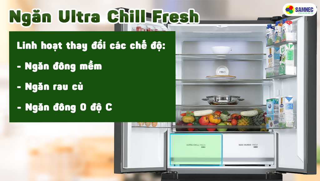 Tủ lạnh Toshiba có ngăn chuyển đổi linh hoạt Ultra Chill Fresh